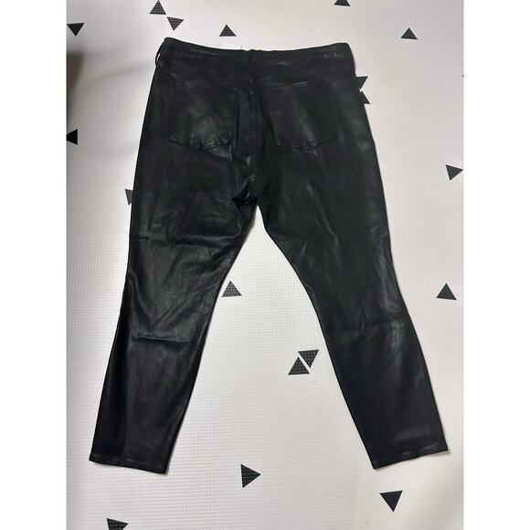 Good American Women’s Good Legs High-Rise Coated Black Skinny Jeans Size 24 - Picture 6 of 6